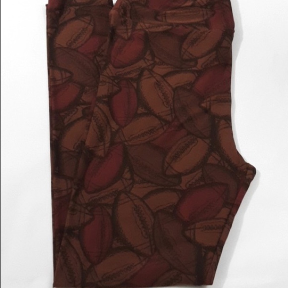 LULAROE OS LEGGINGS - BROWN FOOTBALLS 🏈 NWT
